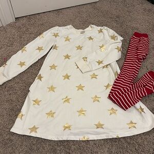Hanna Andersson star dress and tights size 10